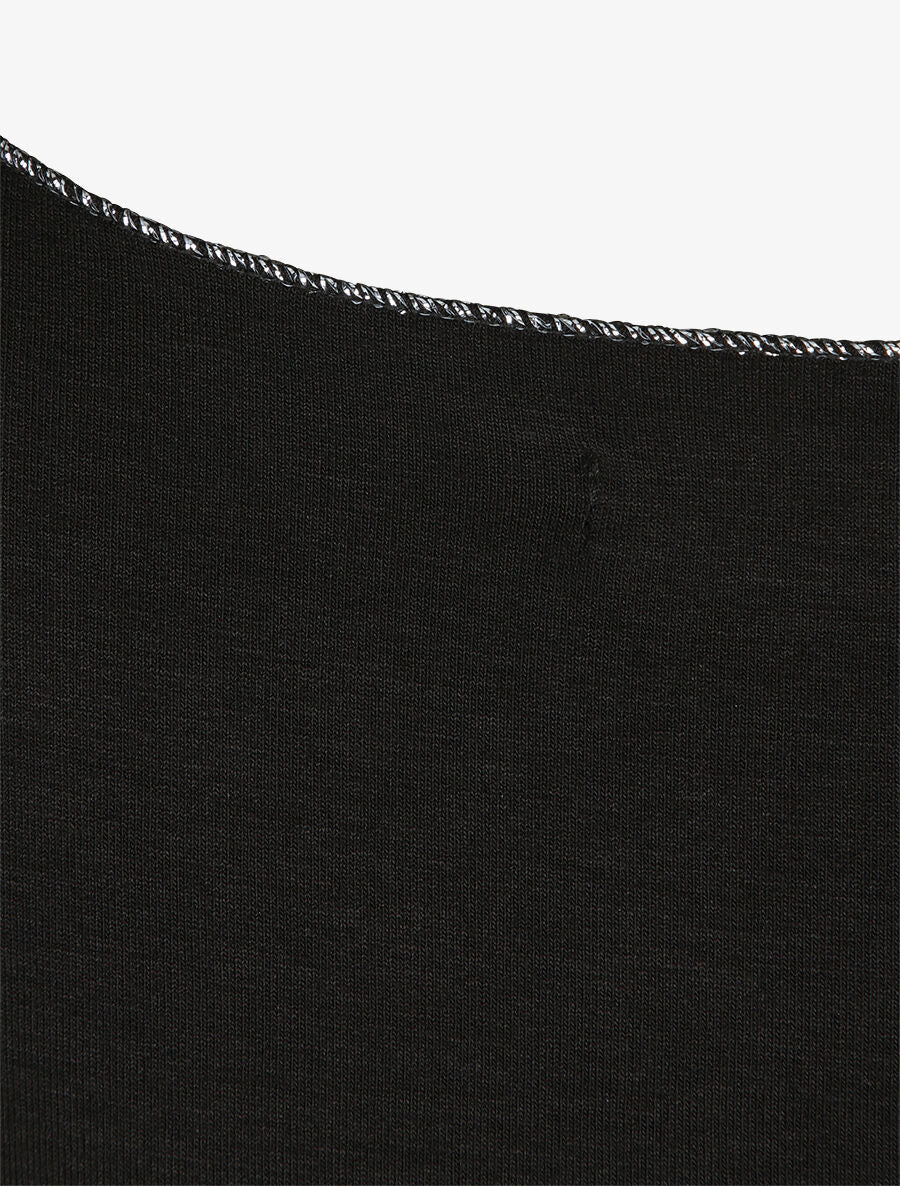 Stretch T-shirt met iriserende randen - Zwart - Image 3