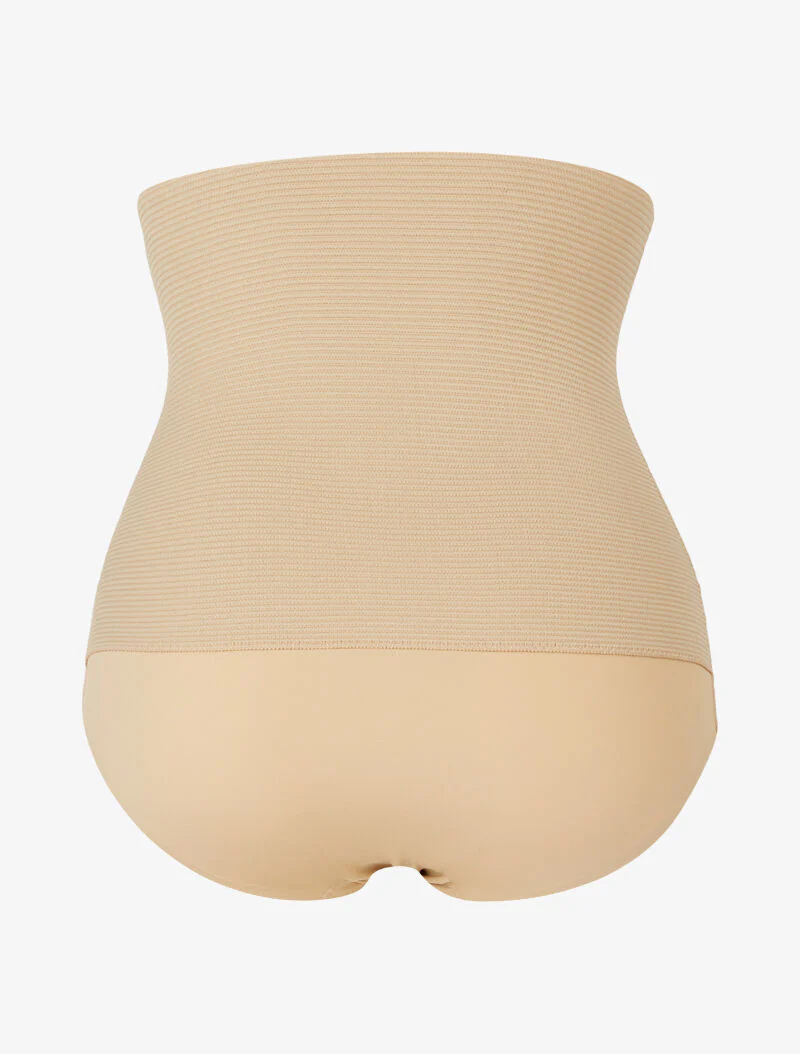 Corrigerende slip met keizerrijk taille en textuur - beige - Image 4