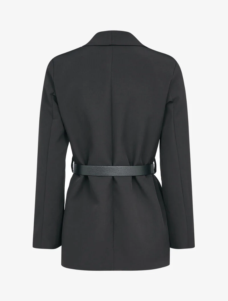 Blazer met reverskraag en schuine panden - Zwart - Image 2