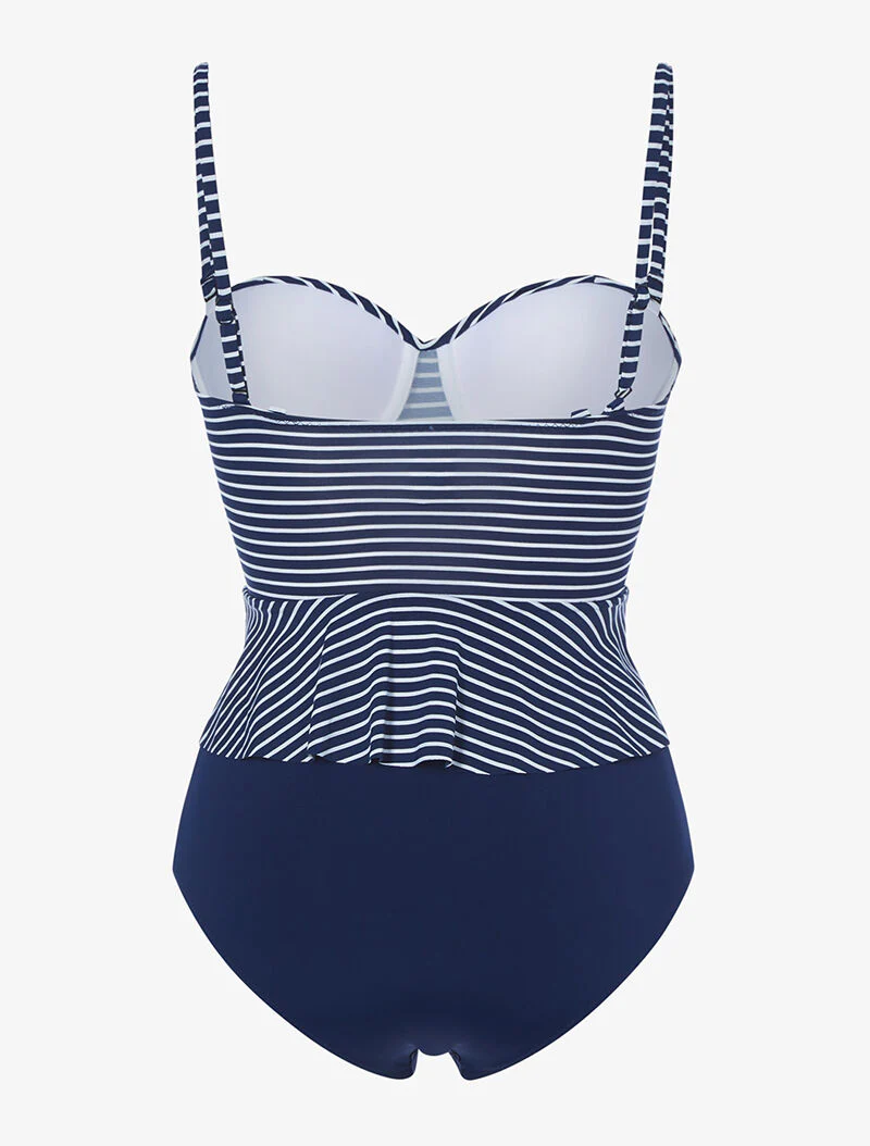 Tankini peplum marinestreep - marineblauw - Image 2