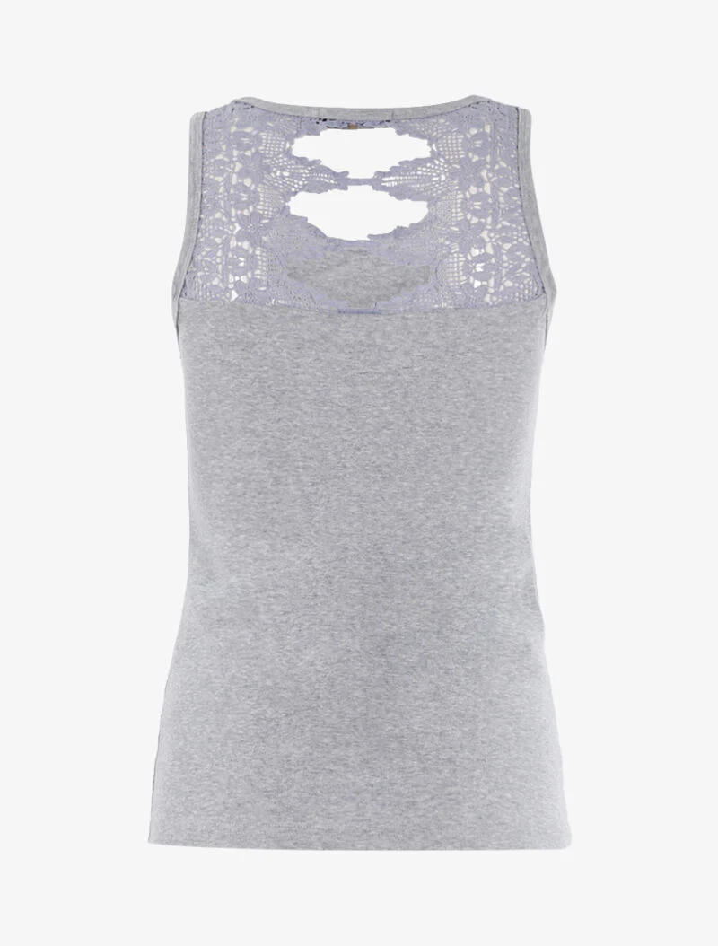 Tanktop met strass in de vorm van een zak - gemêleerd grijs - Image 2