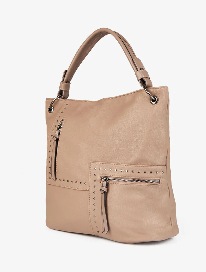 Studded shopper Katia - Taupe - Image 2