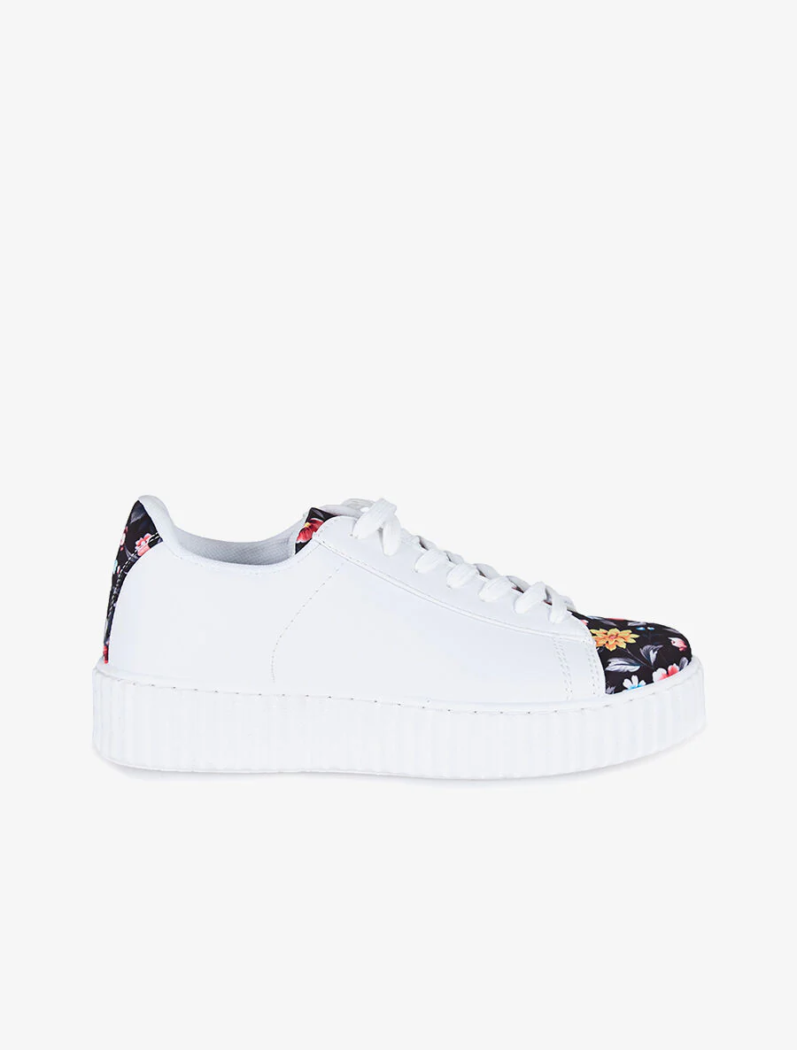 Geprinte sleehak tennisschoenen - zwart