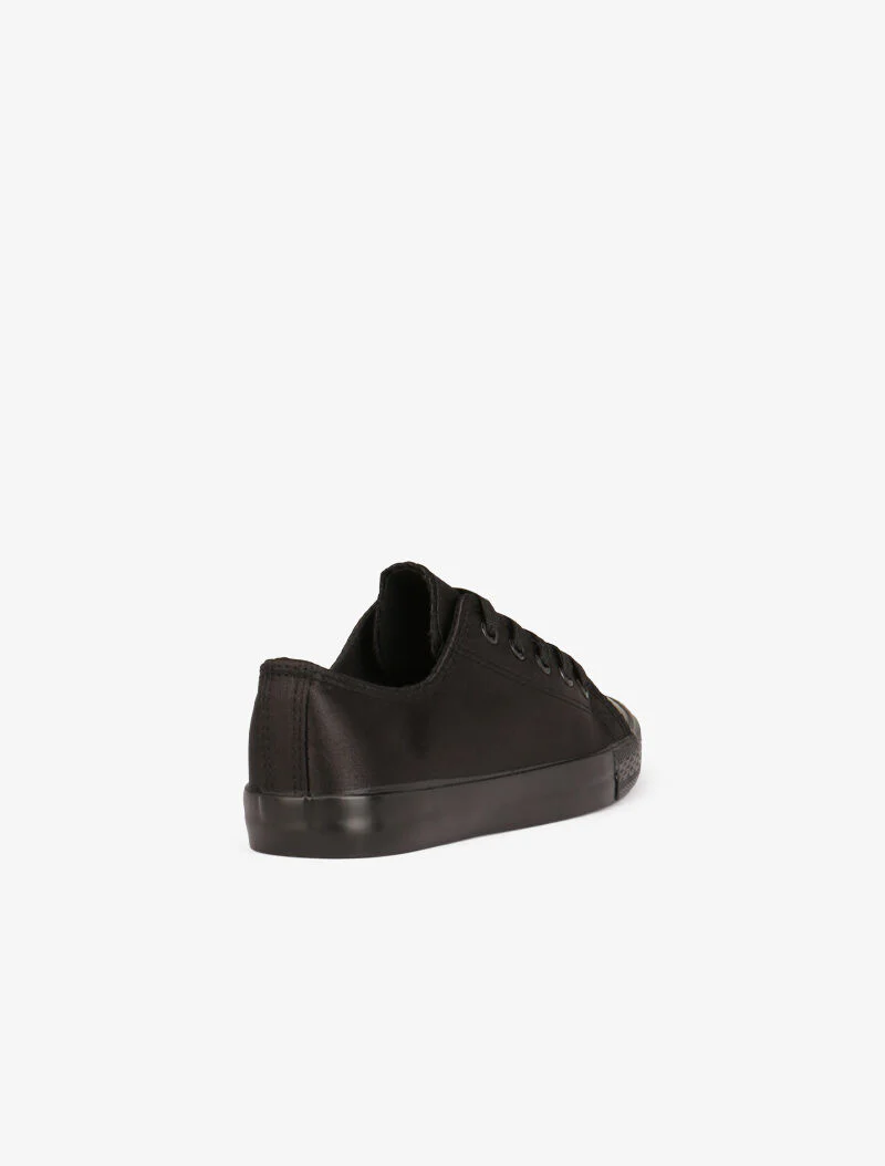 Satijnen tennisschoenen - zwart - Image 5