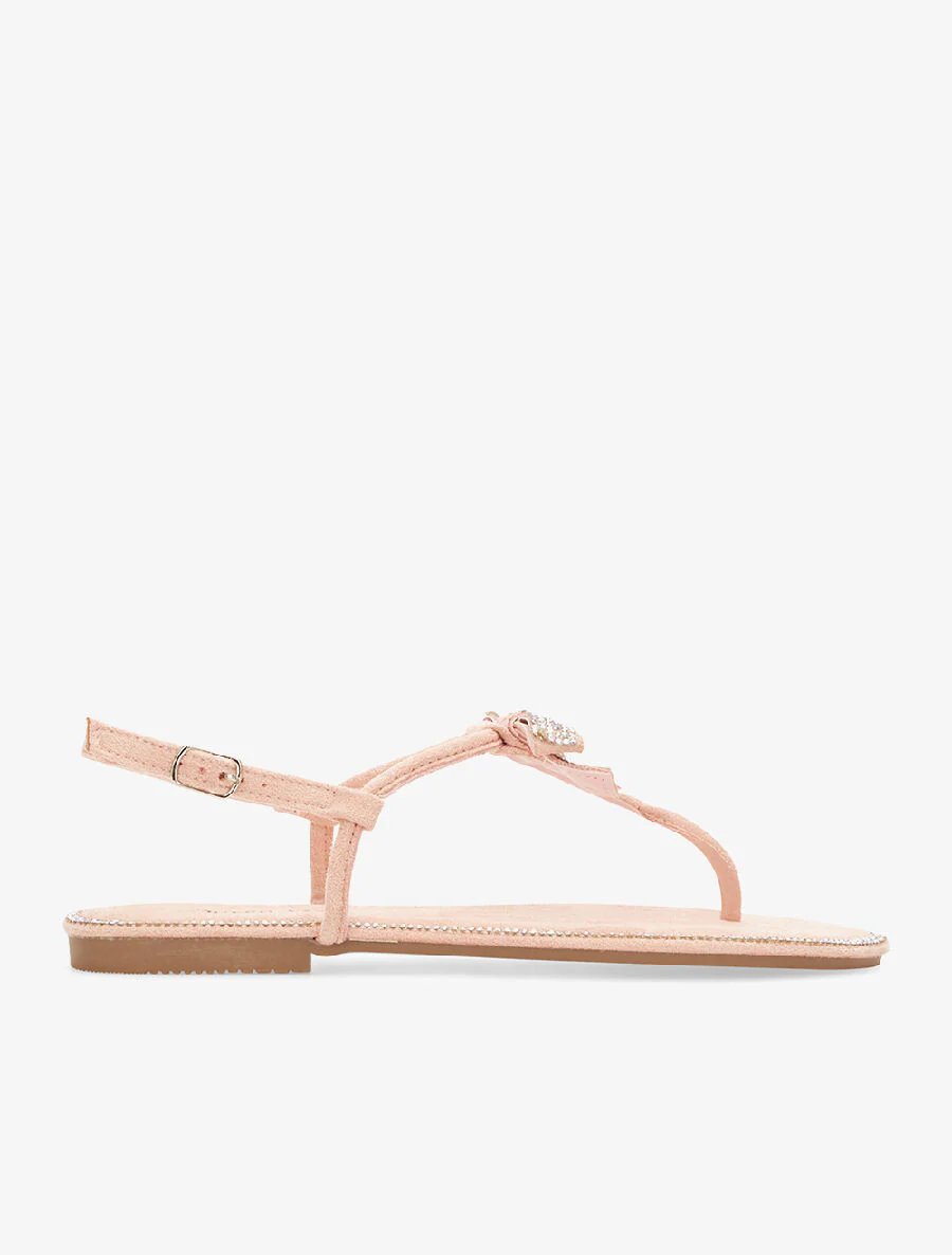 Teenslippers met strassdetails - roze