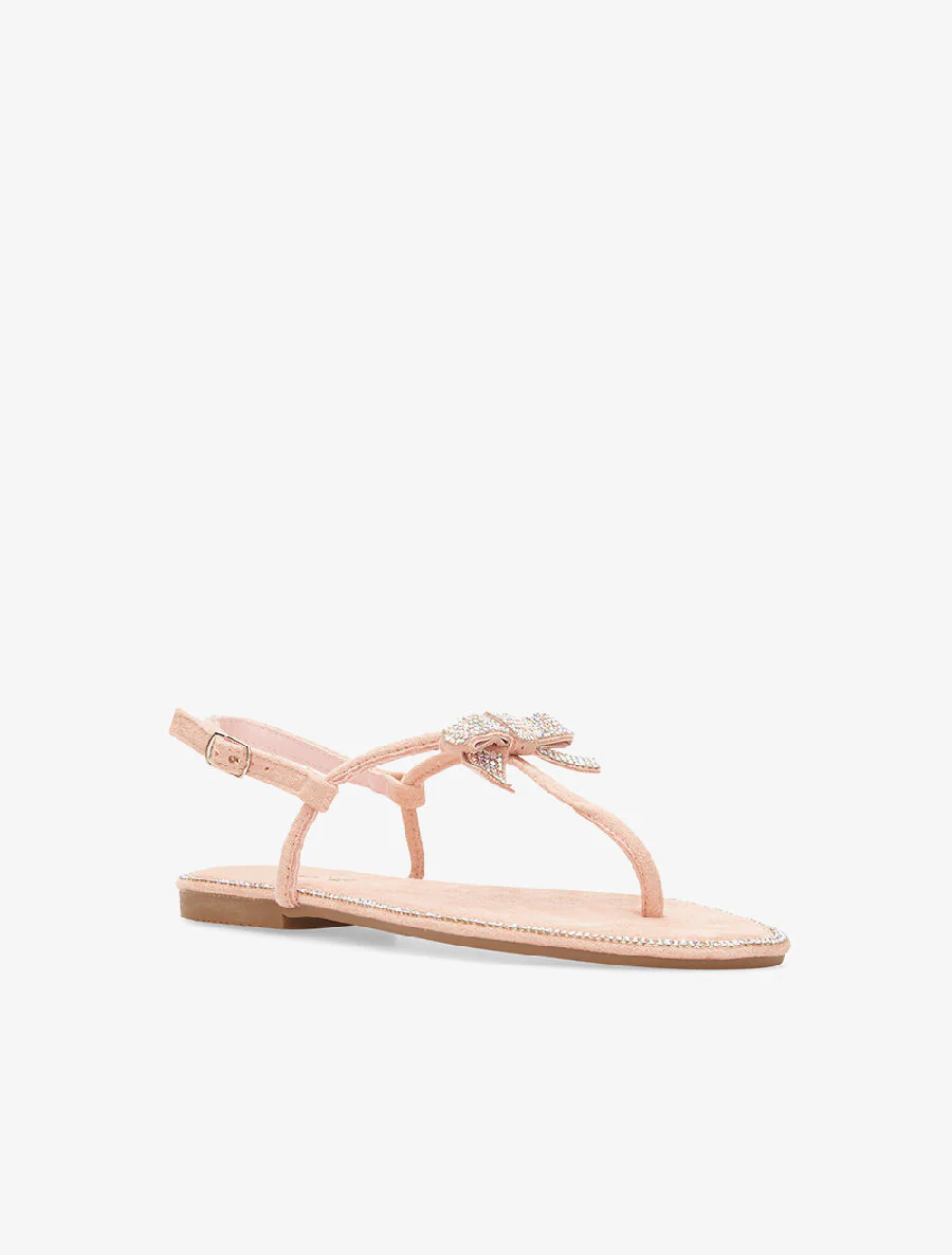 Teenslippers met strassdetails - roze - Image 2