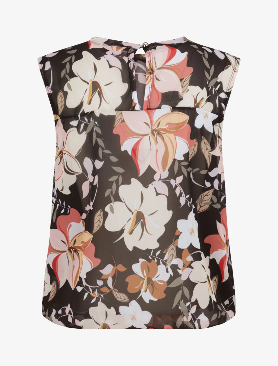 Top bal met grote bloemenprint - Zwart - Image 2