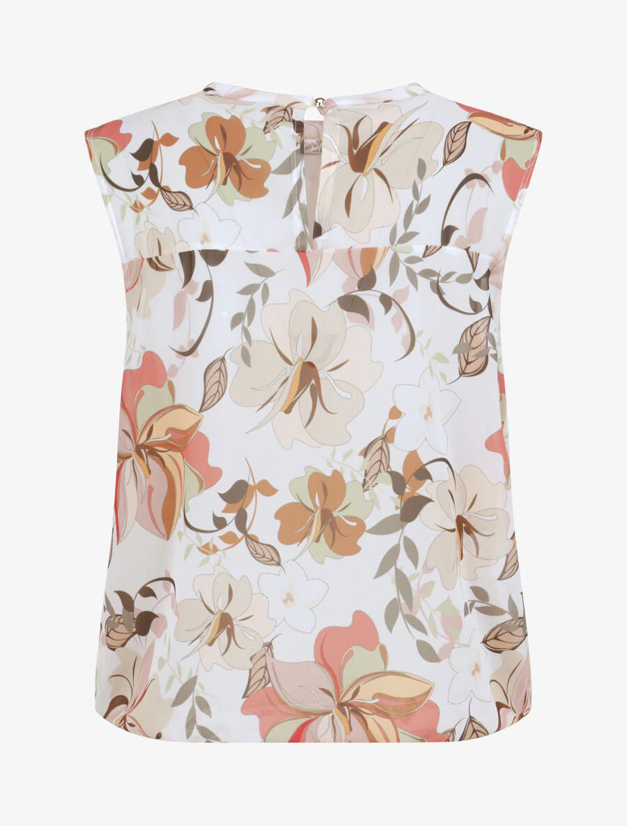 Top bal met grote bloemenprint - Wit - Image 2