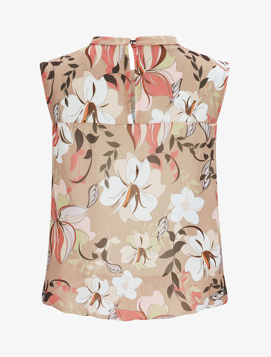 Top bal met grote bloemenprint - beige - Image 2