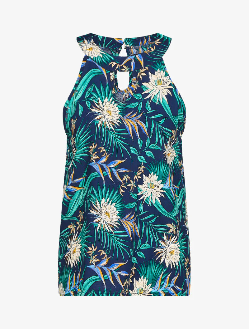Floral bedrukt top - marineblauw