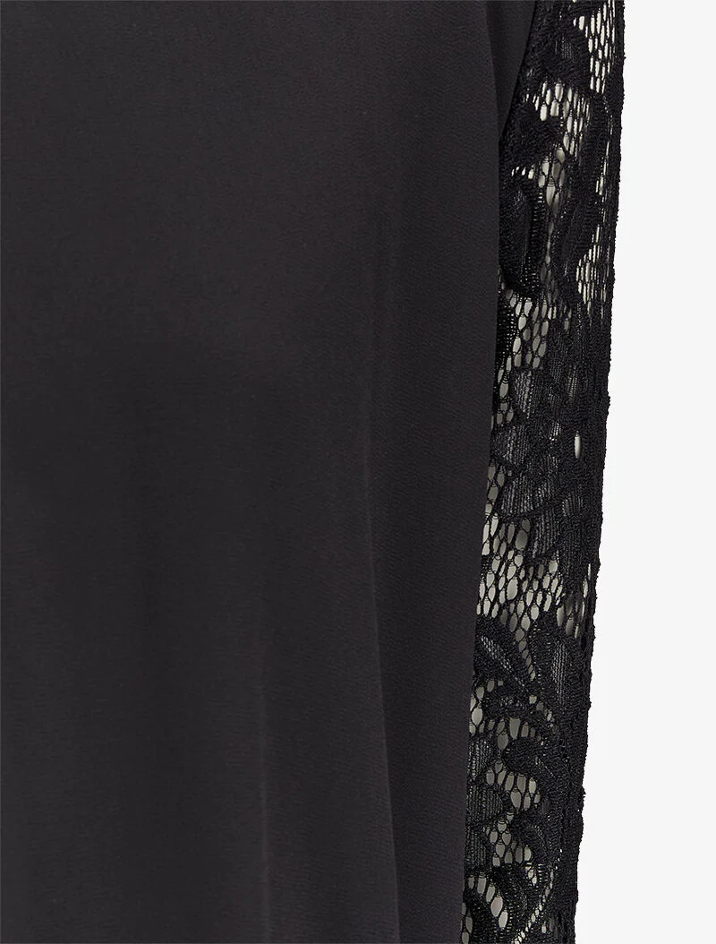Top baljurk met kanten inzetstuk - Zwart - Image 3