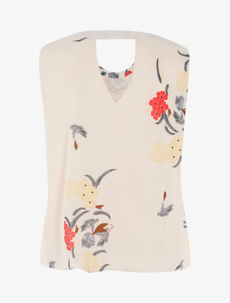 Top met bloemenprint - beige - Image 2
