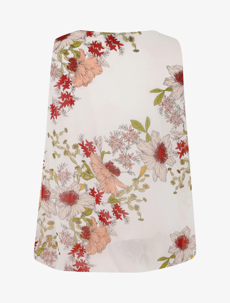 Top met bloemenprint - ecru - Image 2