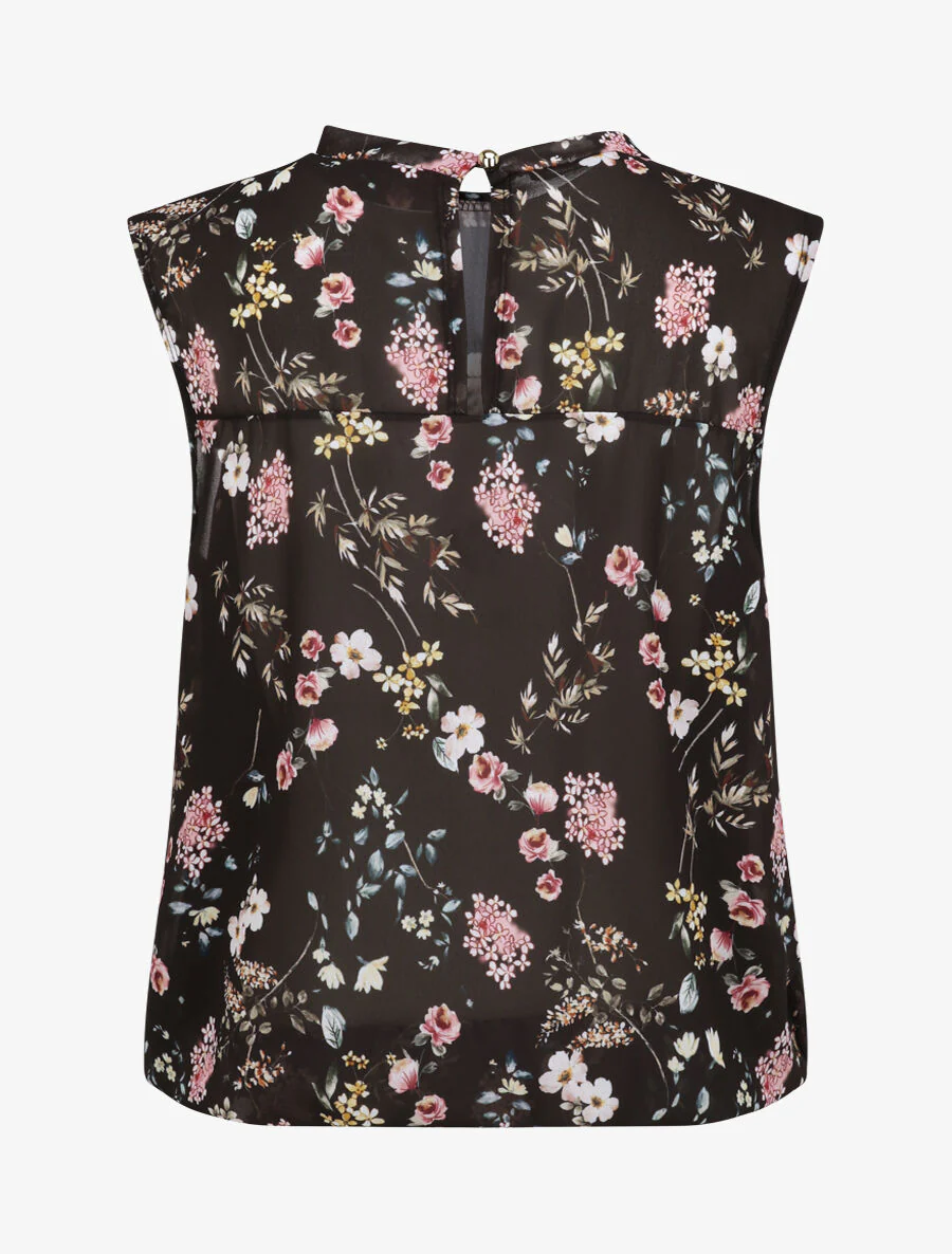 Top met bloemenprint - Zwart - Image 2