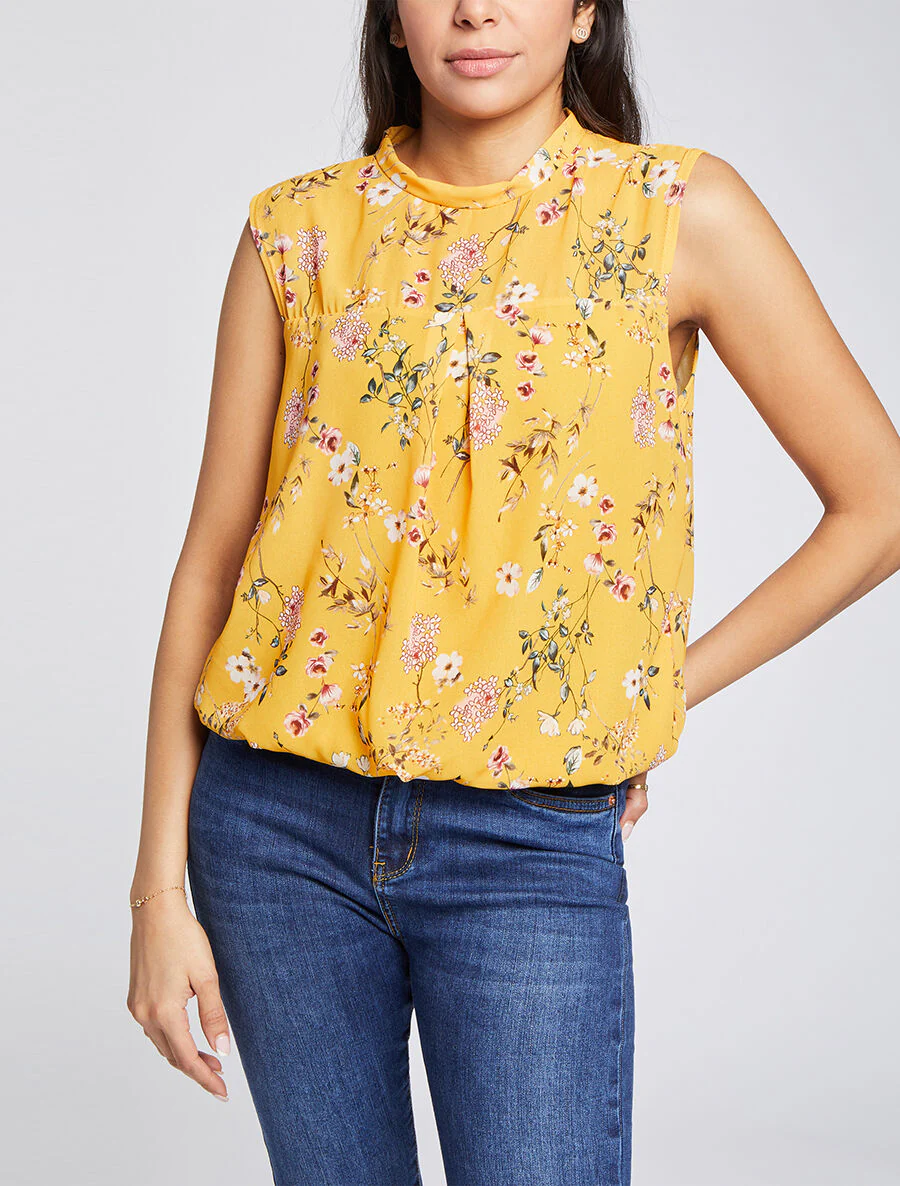 Top met bloemenprint - Mosterd - Image 4