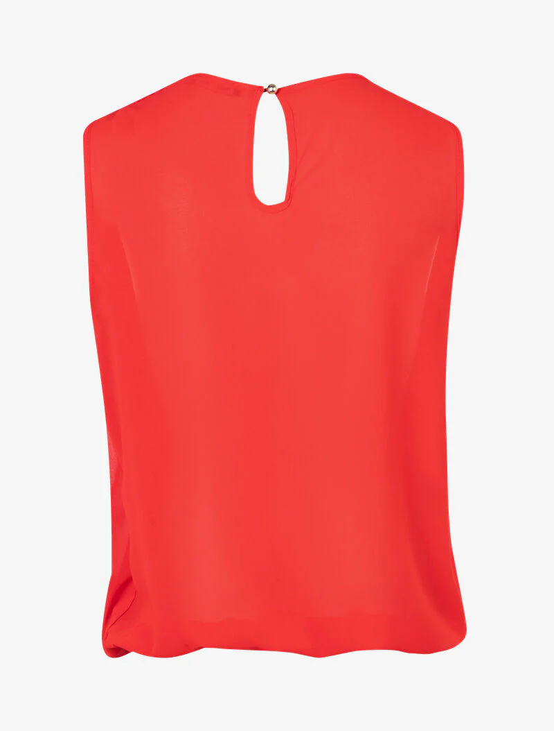 Top met gehaakte plastron - Rood - Image 2