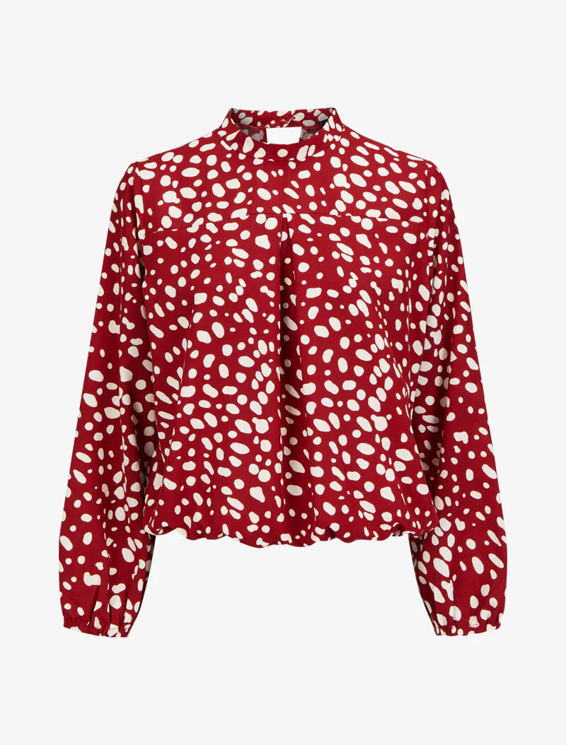 Top met dalmatiërprint - Rood