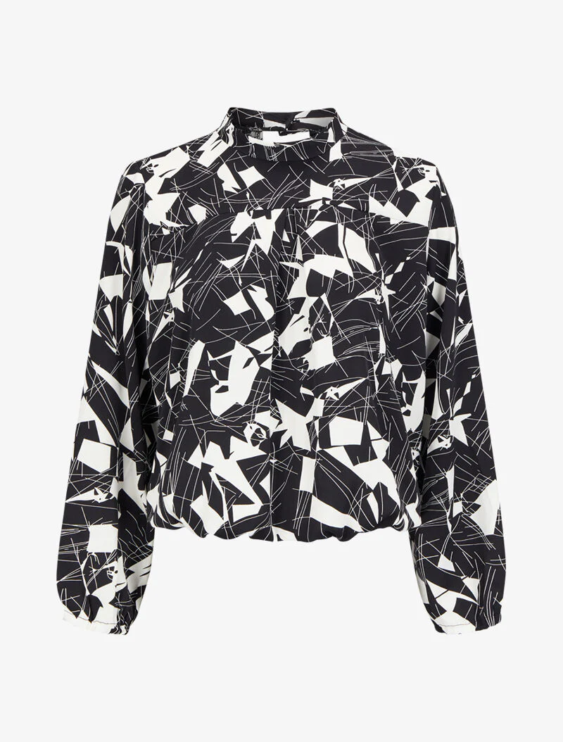 Top met grafische print - Zwart