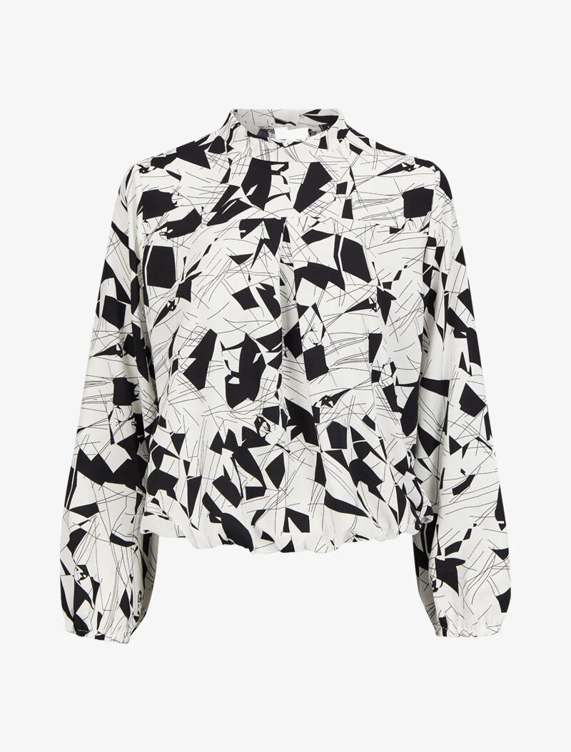 Top met grafische print - Wit