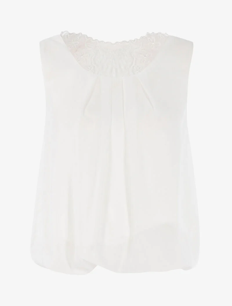 Top tule rugbal - wit
