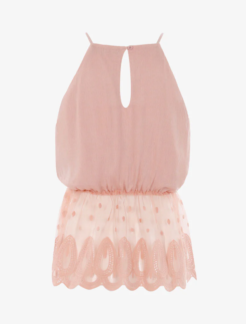 Top bolsnit met haakdetails - roze - Image 2