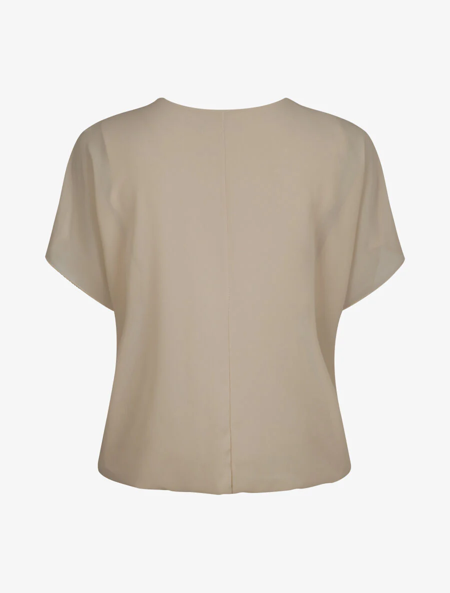 Top bol uni met rits - Beige - Image 2