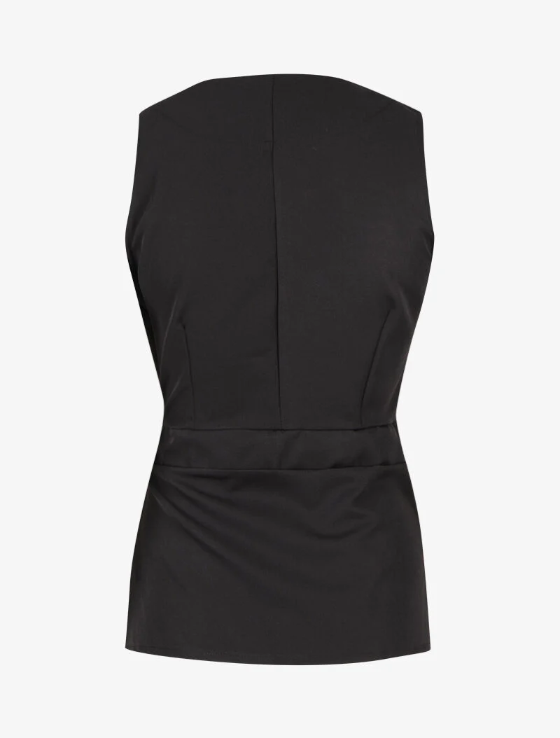 Top overslag met taille - Zwart - Image 2