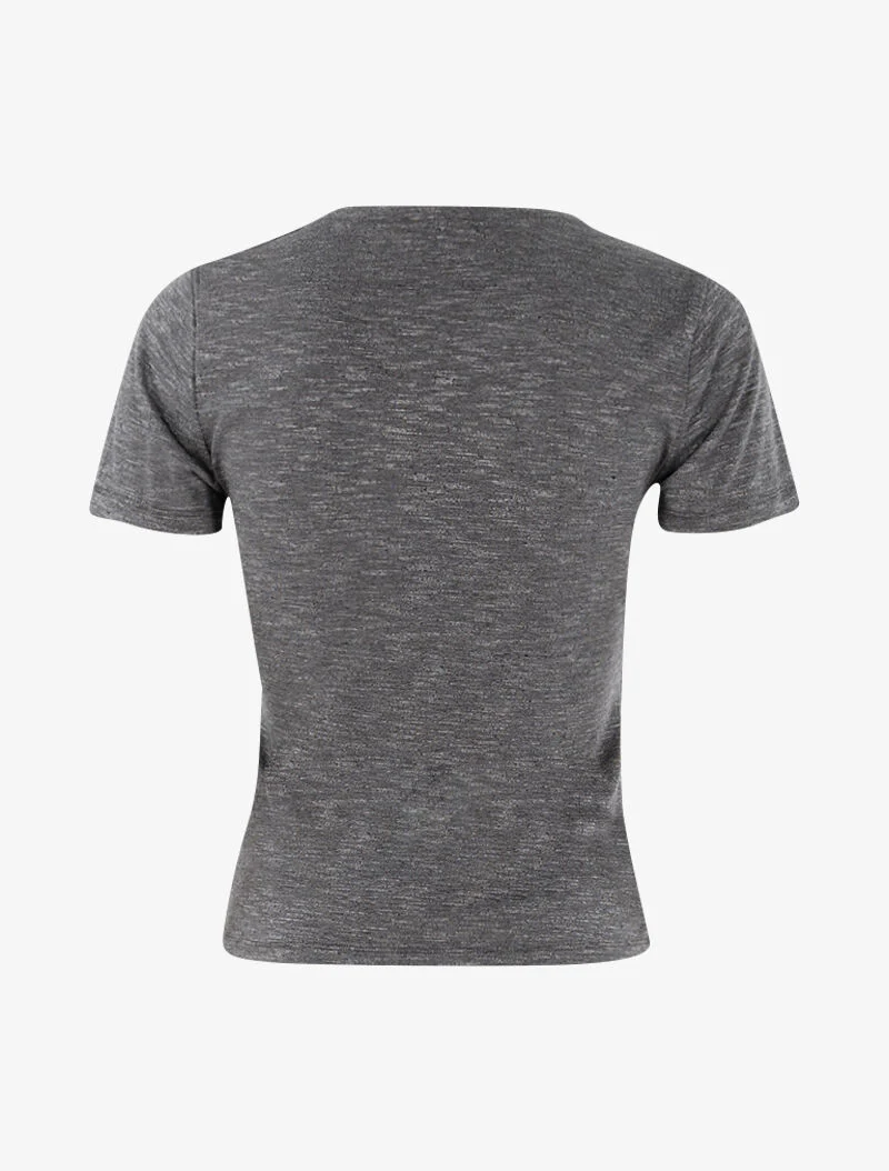 Top met strass op de schouders - donkergrijs - Image 2