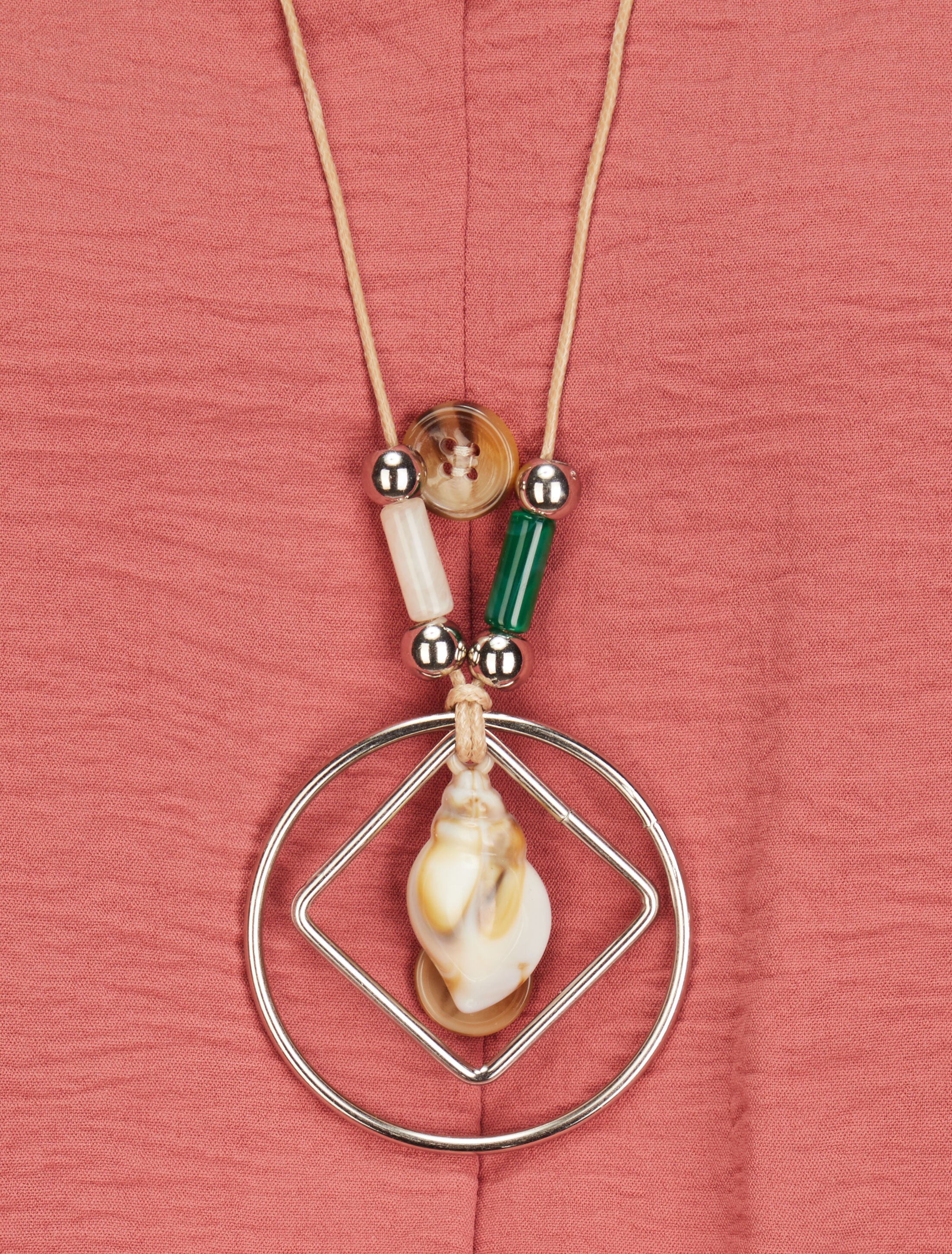 Elastische top met ketting - Zalmroze - Image 3