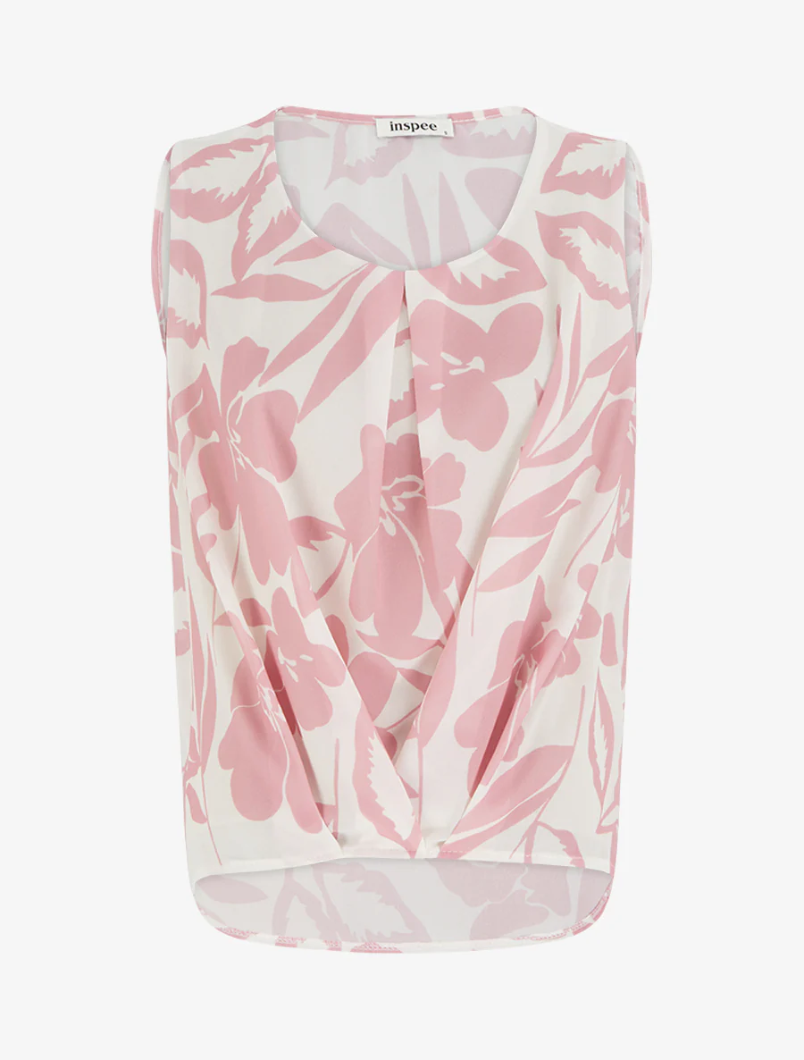 Top in bloemenprint stof - Roos