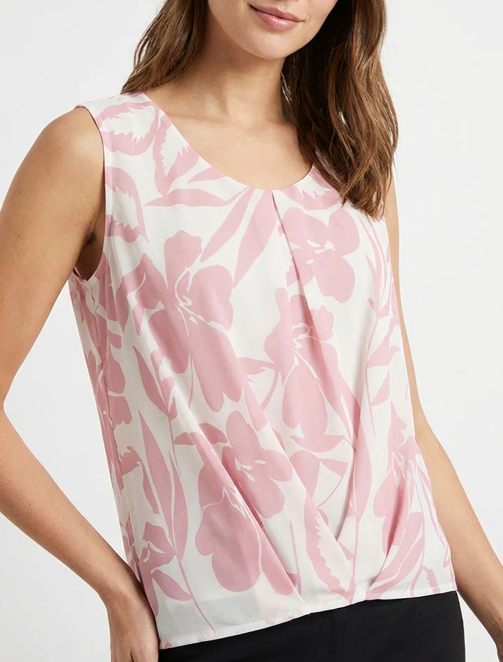 Top in bloemenprint stof - Roos - Image 4
