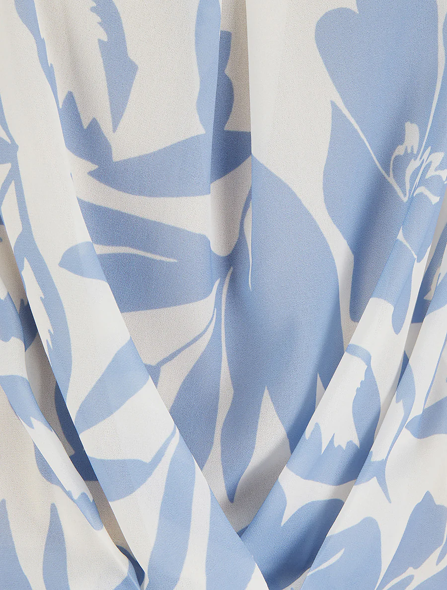 Top in bloemenprint stof - Lichtblauw - Image 3