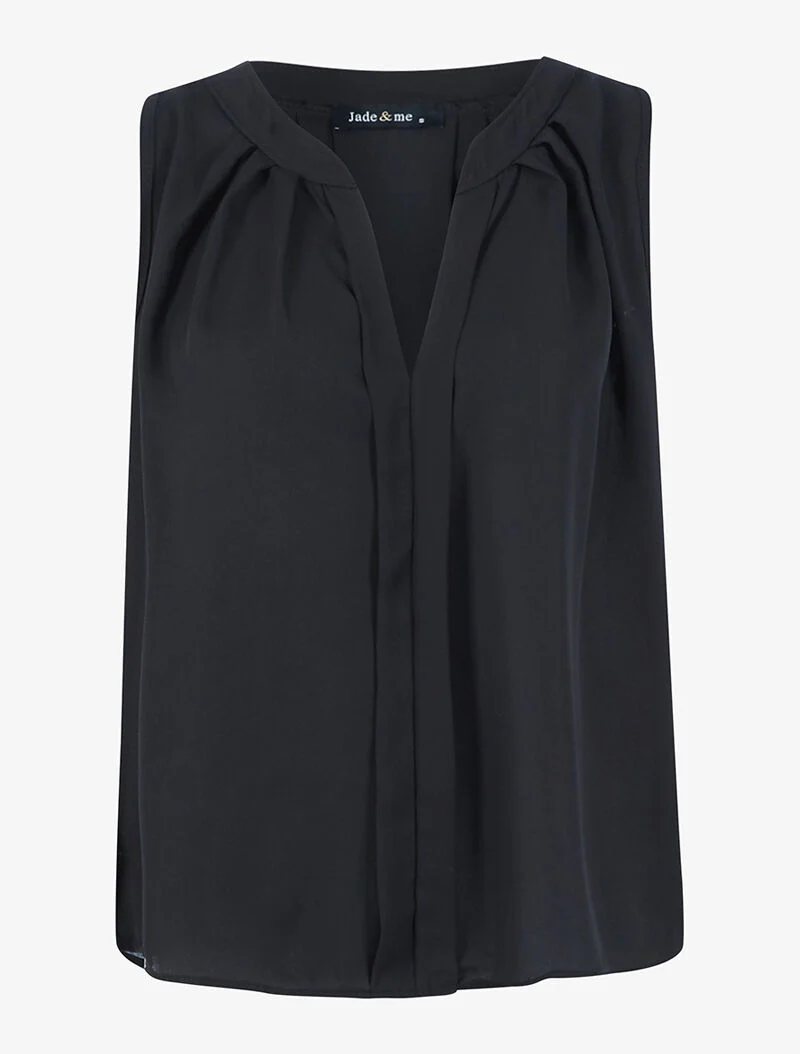 Top in doorzichtige voile - zwart