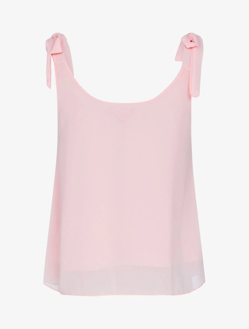 Top in voile met decoratieve knopen - koraal - Image 2