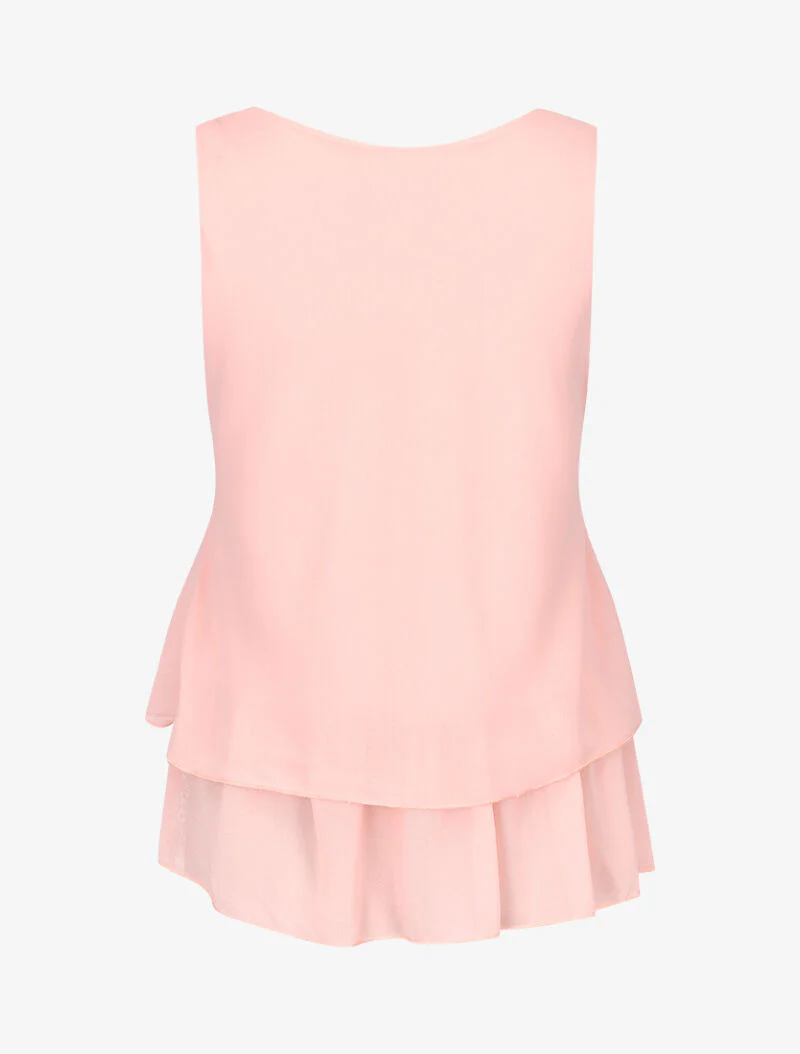 Top in voile met kanten voering - roze - Image 2
