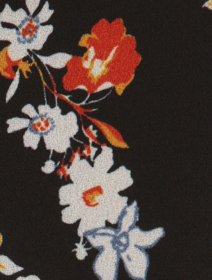 Top in bloemenprint lente voile - Zwart - Image 3