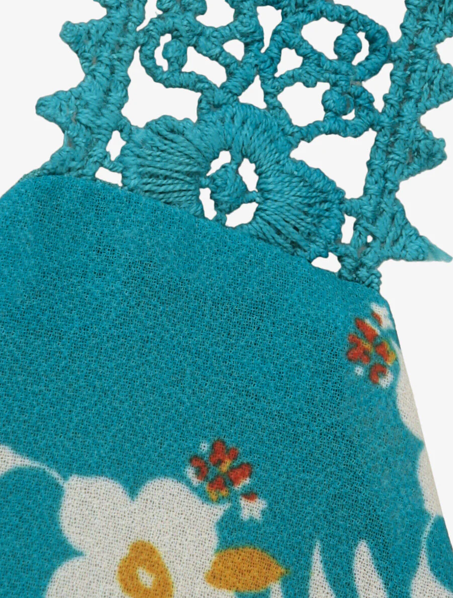 Top in bloemenprint lente - Blauwgroen - Image 3