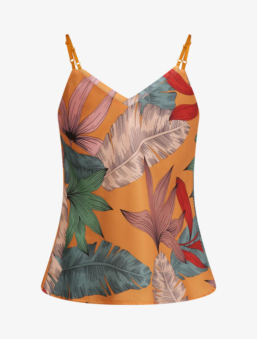 Top met bloemenprint - oranje - Image 2