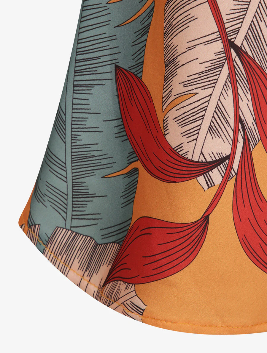 Top met bloemenprint - oranje - Image 3