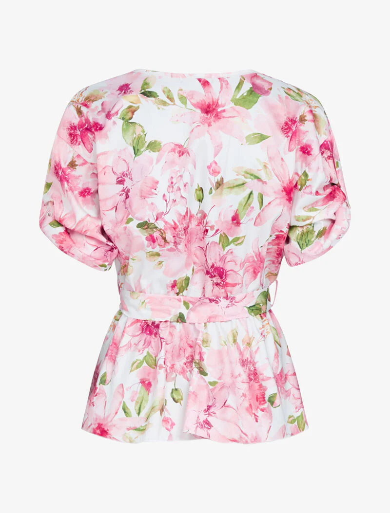 Top met bloemenprint in peplum-stijl - roze - Image 2