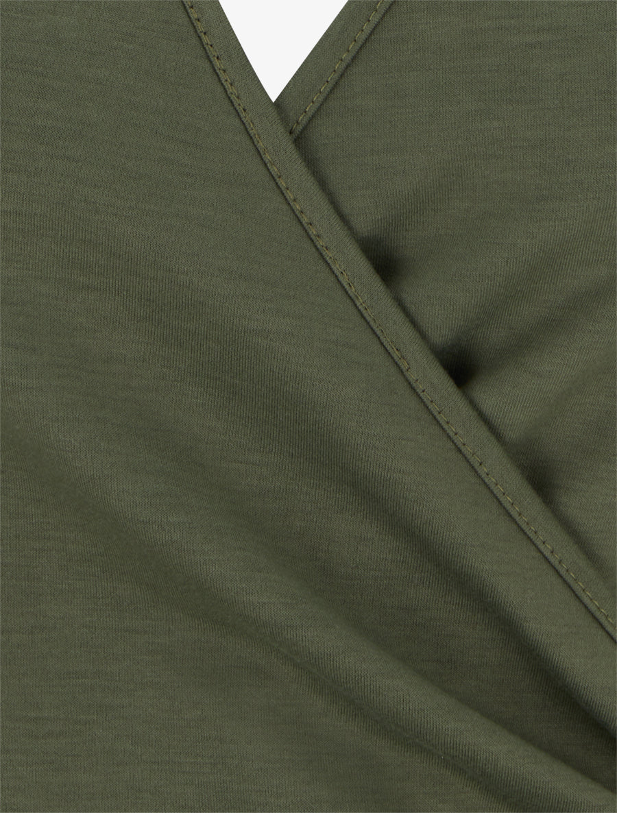 Top met blote rug en sierstuk. - Kaki - Image 3