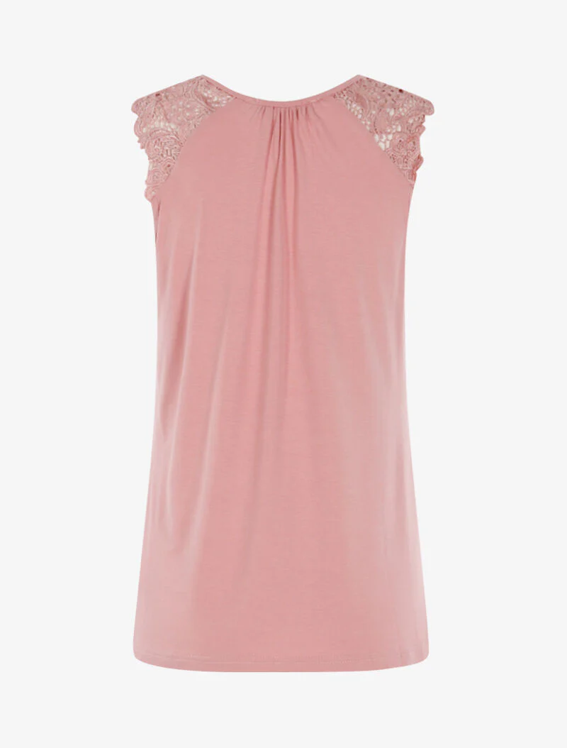 Gehaakte off-shoulder top - roze - Image 2