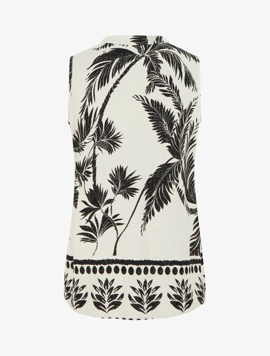 Top met decoratieve knopenprint - Beige - Image 2
