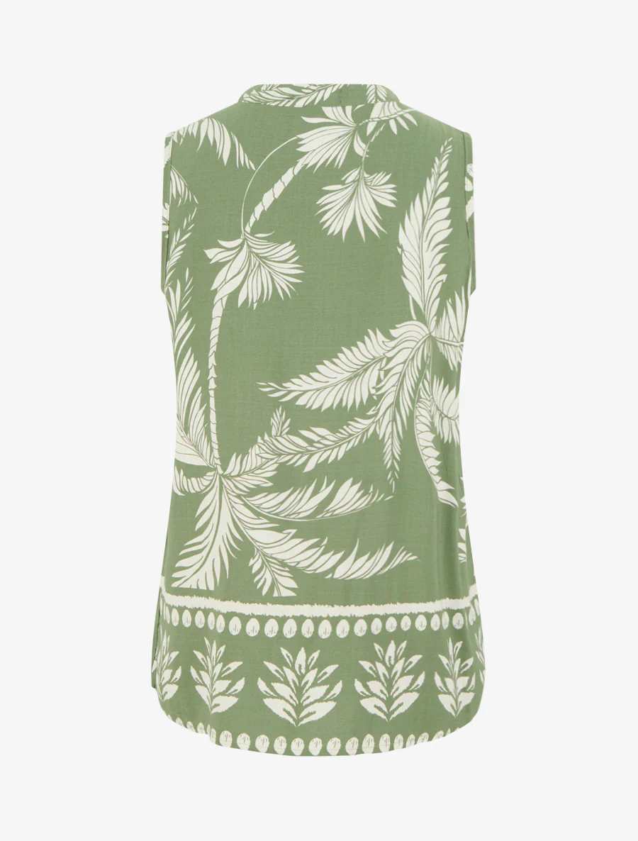 Top met decoratieve knopenprint - Kaki - Image 2