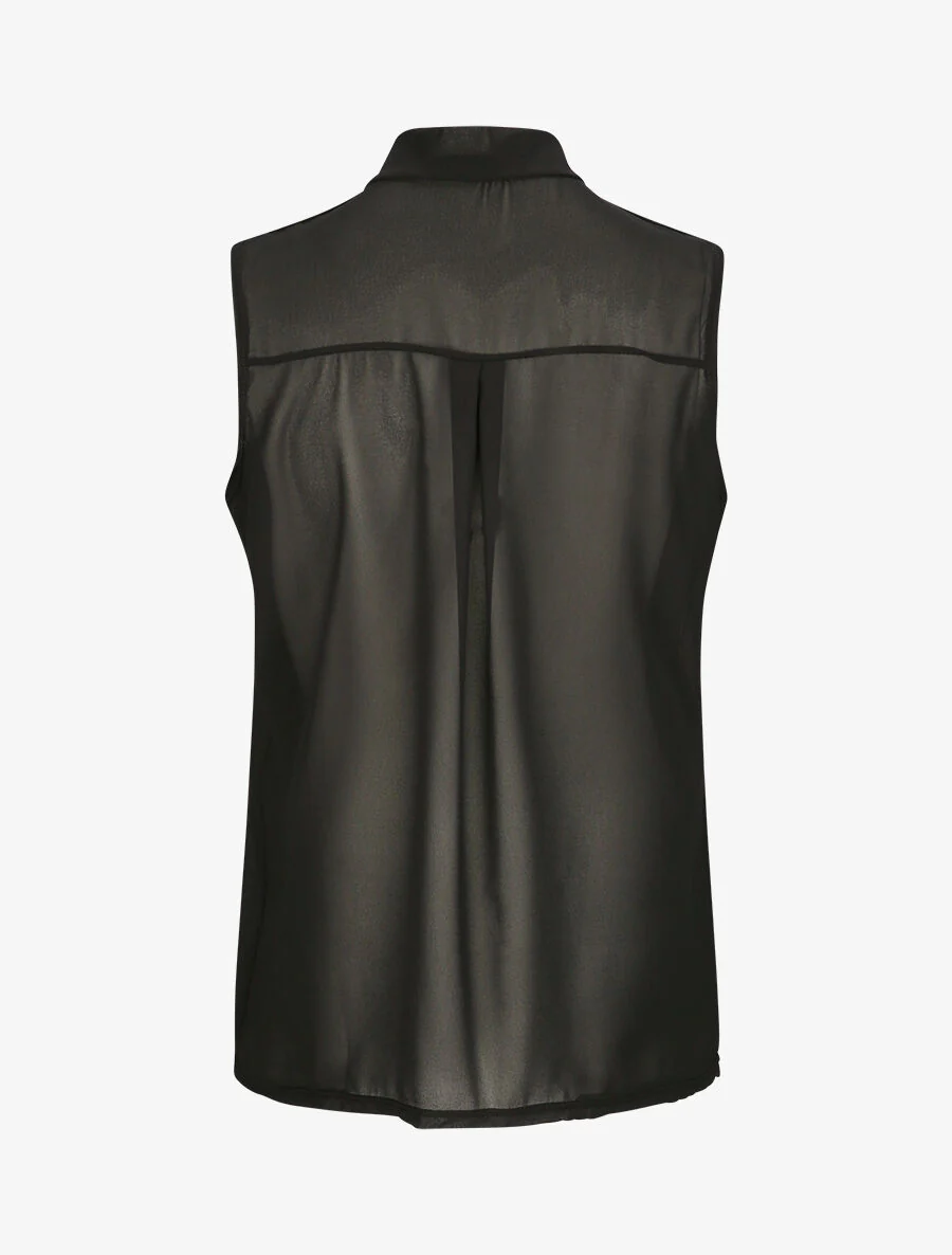 Top met een kraag - Zwart - Image 2