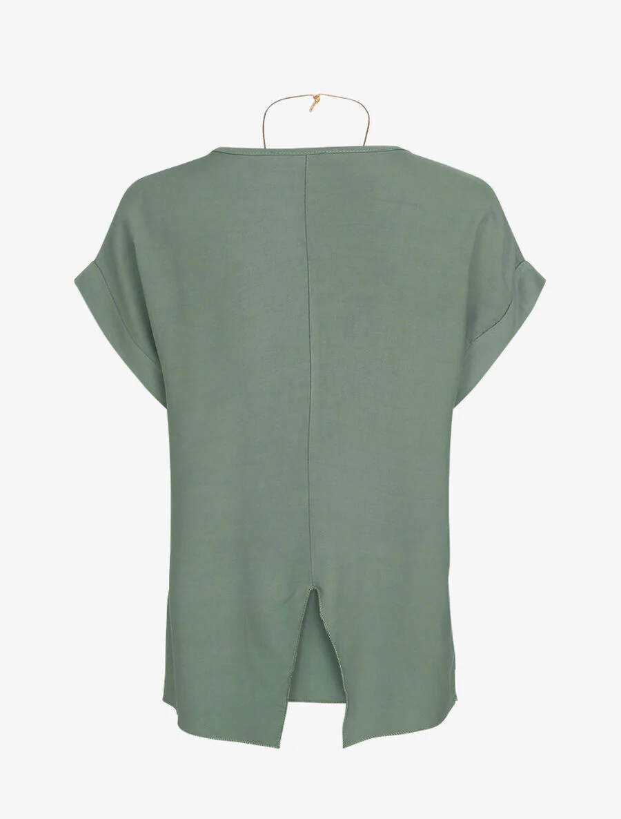 Gespleten rugtop en ketting - Kaki - Image 2