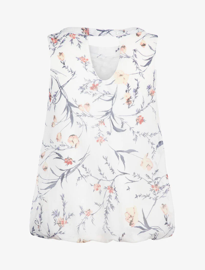 Top met gestileerde bloemenprint - ecru - Image 3