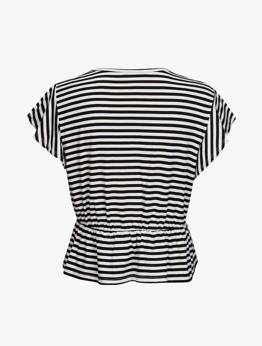 Top met gestreepte print - Zwart - Image 2