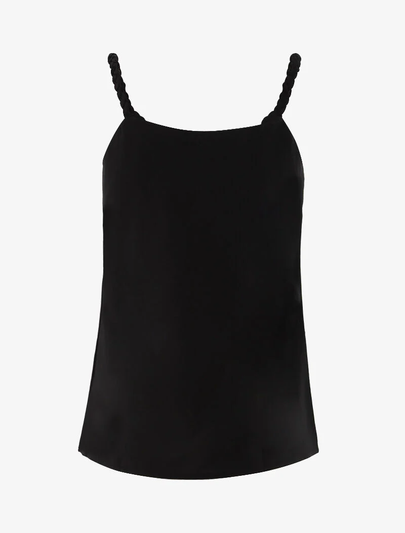 Top met gevlochten bandjes - zwart - Image 2