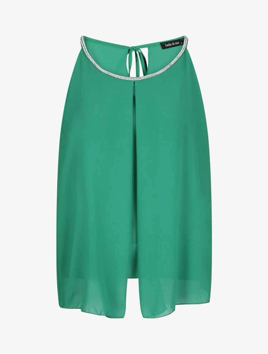 Top met glinsterende steentjes - Groen